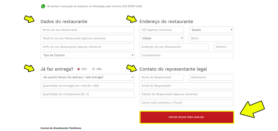 como cadastrar o restaurante no ifood