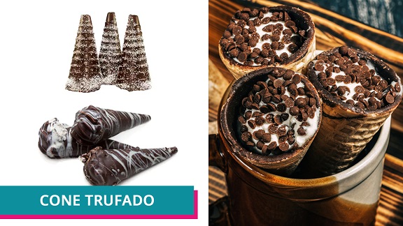 Cone Trufado marketing confeitaria