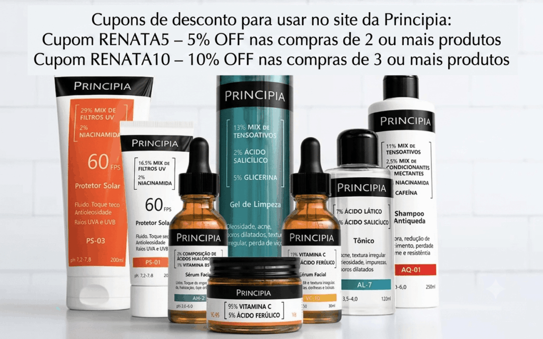 Cupom de desconto Principia: use RENATA10 ou RENATA5 e economize na sua compra (Atualizado)